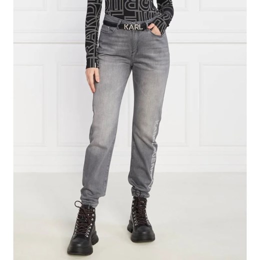 Karl Lagerfeld Jeansy rhinestone logo jeans | Straight fit Karl Lagerfeld 25 okazja Gomez Fashion Store