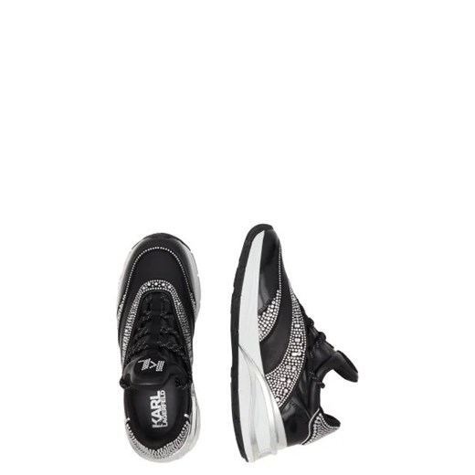 Buty sportowe damskie czarne Karl Lagerfeld sneakersy sznurowane skórzane na platformie