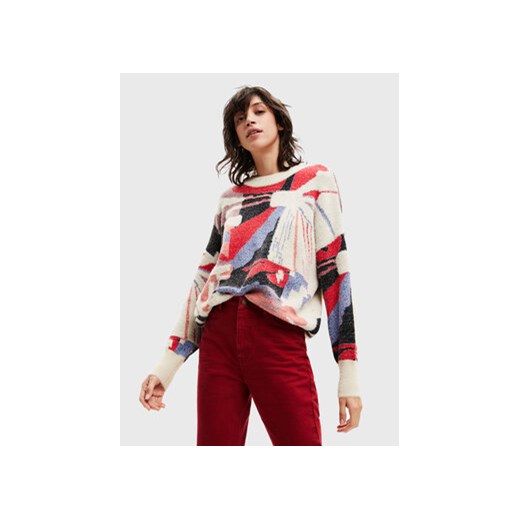 Desigual Sweter Sun 22WWJF45 Beżowy Oversize Desigual L okazja MODIVO
