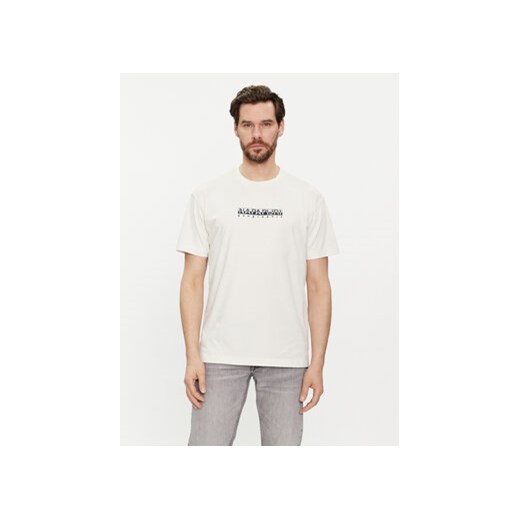 Napapijri T-Shirt NP0A4H8S Biały Regular Fit ze sklepu MODIVO w kategorii T-shirty męskie - zdjęcie 169284187