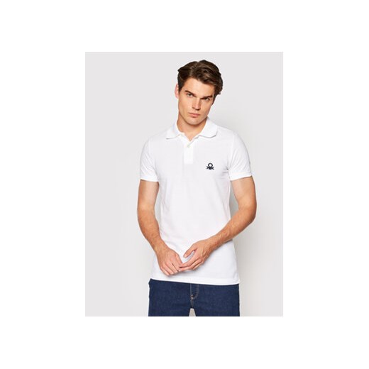 United Colors Of Benetton Polo 3089J3178 Biały Slim Fit ze sklepu MODIVO w kategorii T-shirty męskie - zdjęcie 169284378