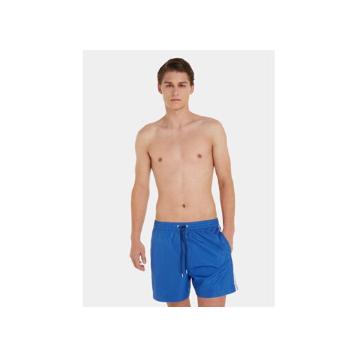 Calvin Klein Swimwear Szorty kąpielowe KM0KM00810 Niebieski Regular Fit ze sklepu MODIVO w kategorii Kąpielówki - zdjęcie 169284587