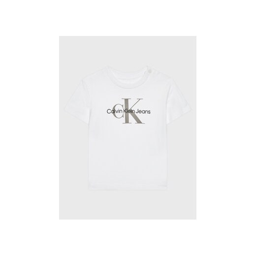 Calvin Klein Jeans T-Shirt Monogram IN0IN00001 Biały Regular Fit ze sklepu MODIVO w kategorii T-shirty chłopięce - zdjęcie 169285116