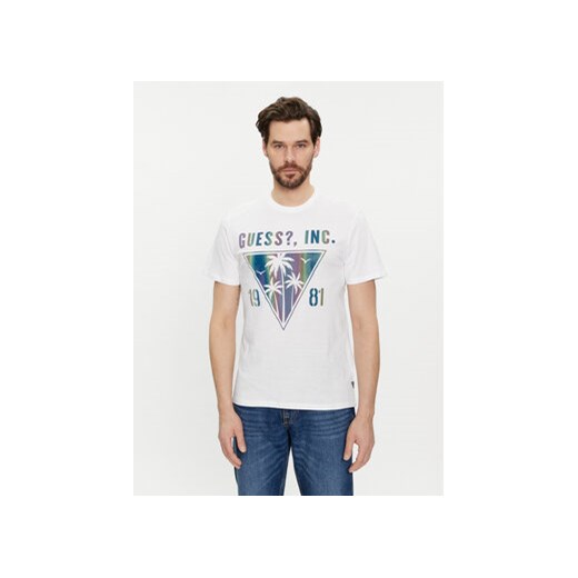 Guess T-Shirt M4GI47 K9RM1 Biały Slim Fit ze sklepu MODIVO w kategorii T-shirty męskie - zdjęcie 169285127