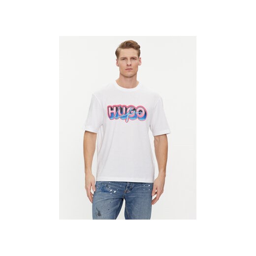 Hugo T-Shirt Nillumi 50515278 Biały Regular Fit ze sklepu MODIVO w kategorii T-shirty męskie - zdjęcie 169285835