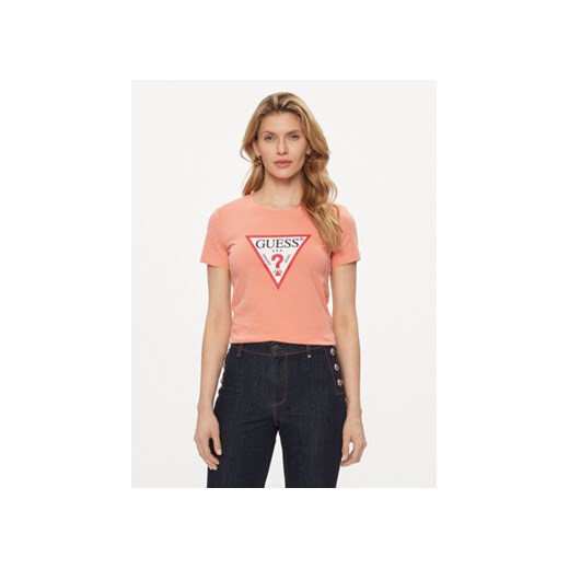 Guess T-Shirt W1YI1B I3Z14 Koralowy Slim Fit Guess L MODIVO