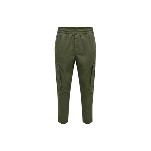 Only & Sons Spodnie materiałowe 22024998 Zielony Tapered Fit ze sklepu MODIVO w kategorii Spodnie męskie - zdjęcie 169286495