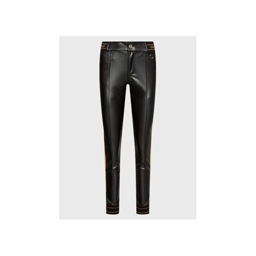 Ermanno Firenze Spodnie z imitacji skóry P008ES2 Czarny Slim Fit ze sklepu MODIVO w kategorii Spodnie damskie - zdjęcie 169286837