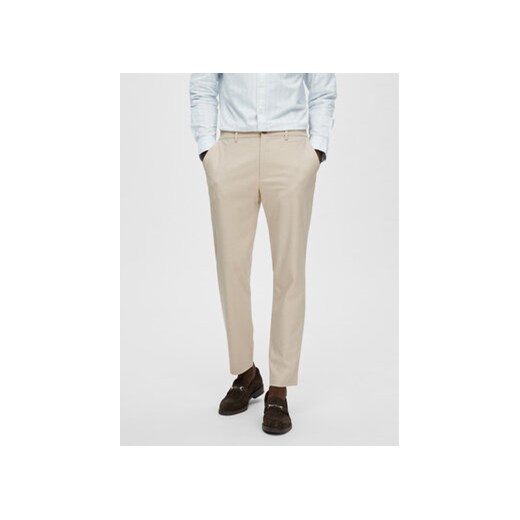Selected Homme Spodnie materiałowe 16085270 Biały Slim Fit ze sklepu MODIVO w kategorii Spodnie męskie - zdjęcie 169287247
