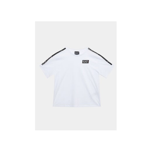 EA7 Emporio Armani T-Shirt 3RBT56 BJ02Z 1100 Biały Regular Fit ze sklepu MODIVO w kategorii T-shirty chłopięce - zdjęcie 169287265