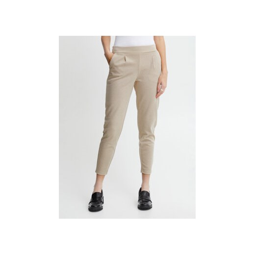 ICHI Spodnie materiałowe 20113286 Beżowy Slim Fit ze sklepu MODIVO w kategorii Spodnie damskie - zdjęcie 169287348