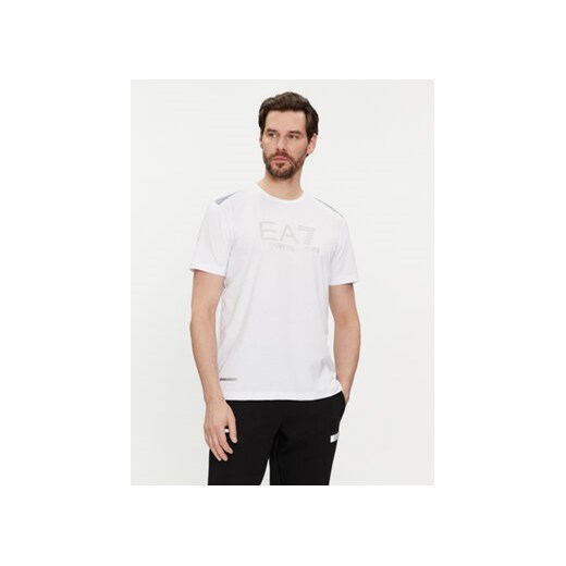 EA7 Emporio Armani T-Shirt 3DPT29 PJULZ 1100 Biały Regular Fit ze sklepu MODIVO w kategorii T-shirty męskie - zdjęcie 169287965
