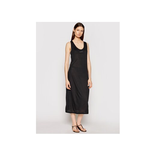 Calvin Klein Swimwear Sukienka plażowa KW0KW01355 Czarny Regular Fit S promocyjna cena MODIVO