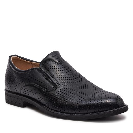Buty eleganckie męskie Caprice czarne na wiosnę