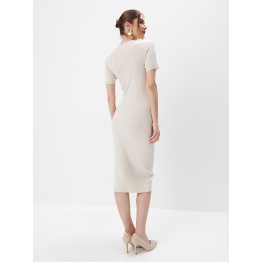 Sukienka Mohito midi z okrągłym dekoltem z krótkimi rękawami 