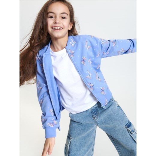 Sinsay - Bluza rozpinana - błękitny ze sklepu Sinsay w kategorii Bluzy dziewczęce - zdjęcie 169293128