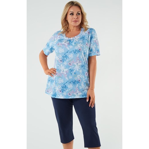 Dwuczęściowa piżama damska Lorea, Kolor niebiesko-granatowy, Rozmiar XL, Italian Fashion ze sklepu Intymna w kategorii Piżamy damskie - zdjęcie 169294116