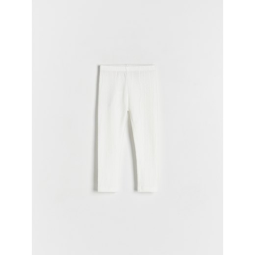 Reserved - Legginsy z dzianiny - złamana biel ze sklepu Reserved w kategorii Spodnie i półśpiochy - zdjęcie 169294517