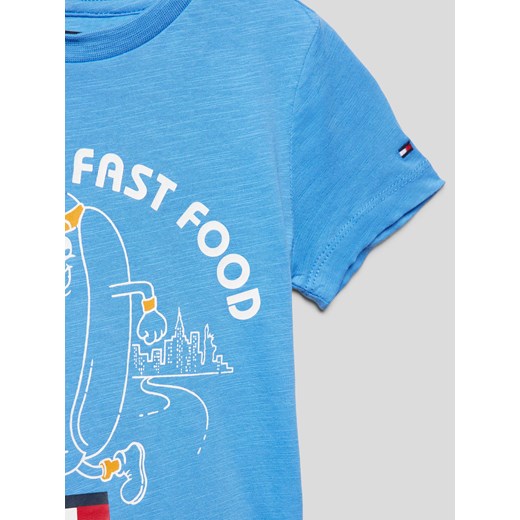 T-shirt chłopięce Tommy Hilfiger niebieski bawełniany 