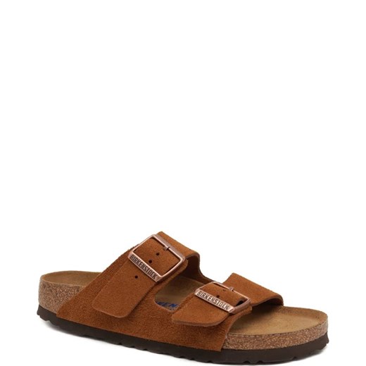 Birkenstock Skórzane klapki Arizona SFB VL Mink ze sklepu Gomez Fashion Store w kategorii Klapki damskie - zdjęcie 169295608