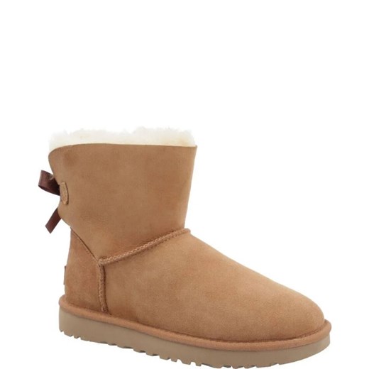 UGG Skórzane śniegowce mini bailey bow II | z dodatkiem wełny 36 Gomez Fashion Store