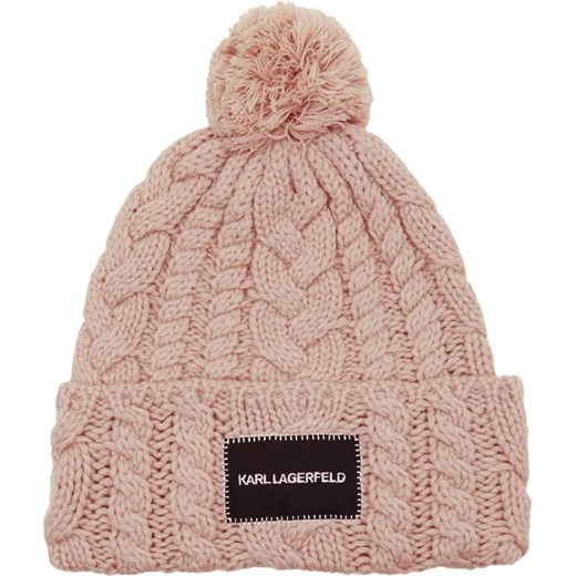 Karl Lagerfeld Wełniana czapka k/essential cable knit ze sklepu Gomez Fashion Store w kategorii Czapki zimowe damskie - zdjęcie 169296159