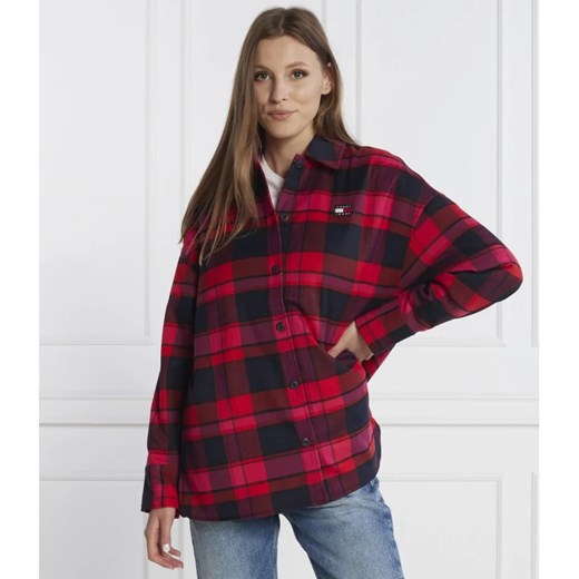 Tommy Jeans Koszula CHECK OVERSHIRT | Oversize fit ze sklepu Gomez Fashion Store w kategorii Koszule damskie - zdjęcie 169298317