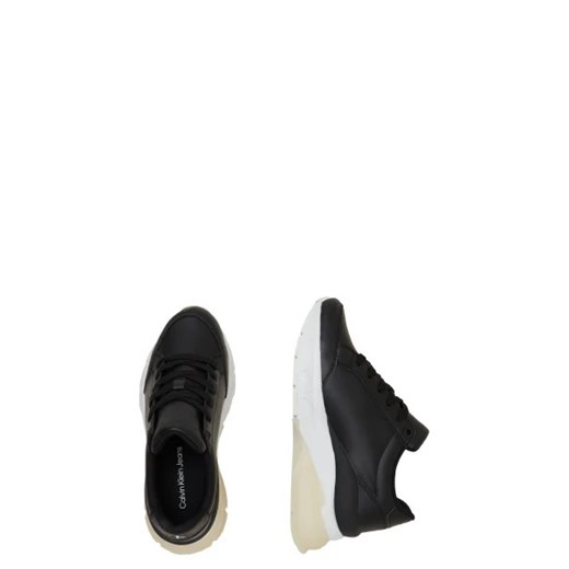 Calvin Klein buty sportowe damskie sneakersy czarne na platformie z tworzywa sztucznego