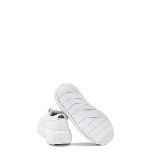 Buty sportowe damskie białe Calvin Klein sneakersy na platformie sznurowane 