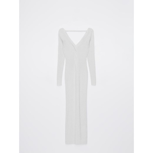Sukienka Mohito z długim rękawem maxi casualowa na spacer z dekoltem v 