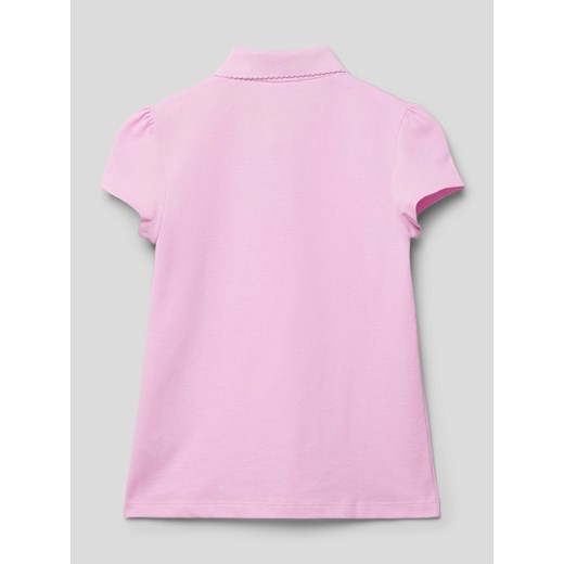 T-shirt chłopięce Lacoste różowy z krótkimi rękawami 