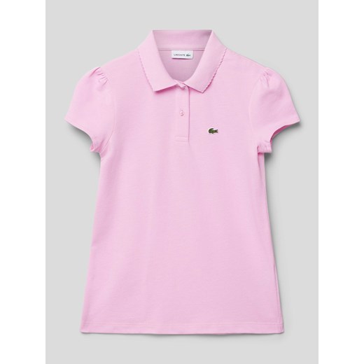 T-shirt chłopięce różowy Lacoste z krótkimi rękawami z bawełny 