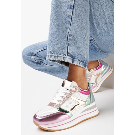Born2be buty sportowe damskie sneakersy sznurowane płaskie