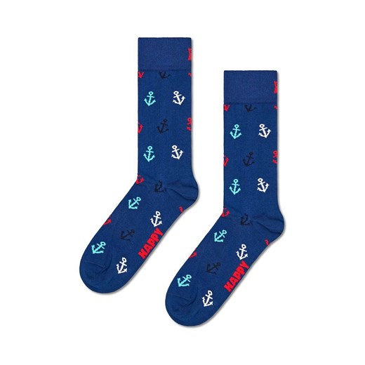 Happy Socks skarpetki Anchor Sock kolor niebieski ze sklepu ANSWEAR.com w kategorii Skarpetki damskie - zdjęcie 169325386