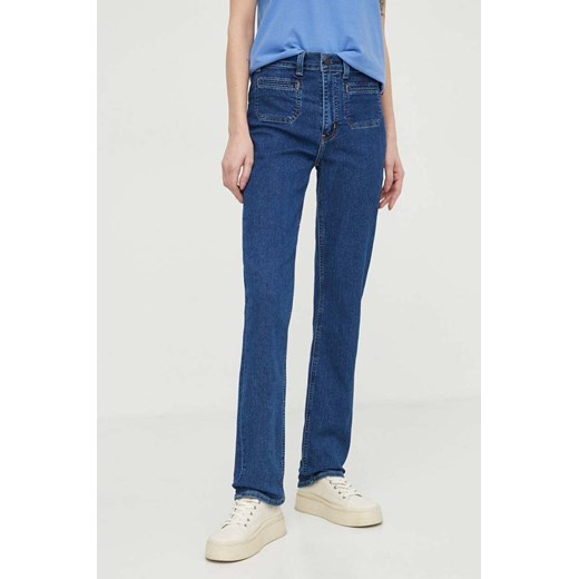 Levi&apos;s jeansy 724 TAILORED damskie kolor granatowy ze sklepu ANSWEAR.com w kategorii Jeansy damskie - zdjęcie 169325855