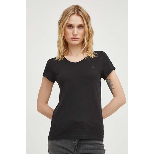 G-Star Raw t-shirt bawełniany damski kolor czarny ze sklepu ANSWEAR.com w kategorii Bluzki damskie - zdjęcie 169325985