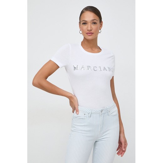 Marciano Guess t-shirt FLORENCE damski kolor biały 4GGP02 6138A ze sklepu ANSWEAR.com w kategorii Bluzki damskie - zdjęcie 169326015