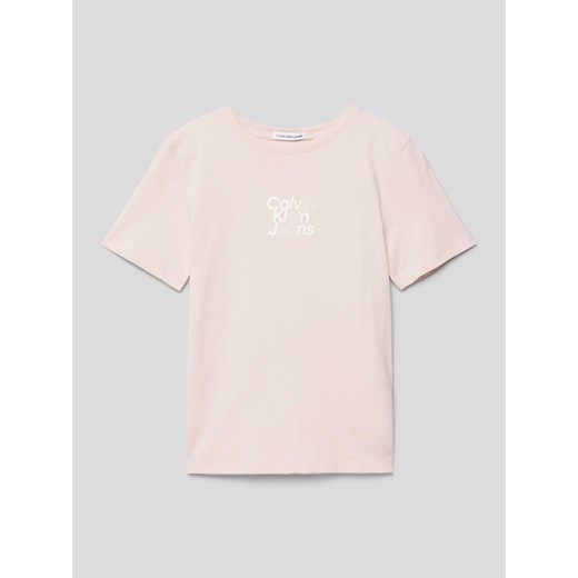 T-shirt z nadrukiem z logo model ‘GRADIENT’ ze sklepu Peek&Cloppenburg  w kategorii Bluzki dziewczęce - zdjęcie 169330648