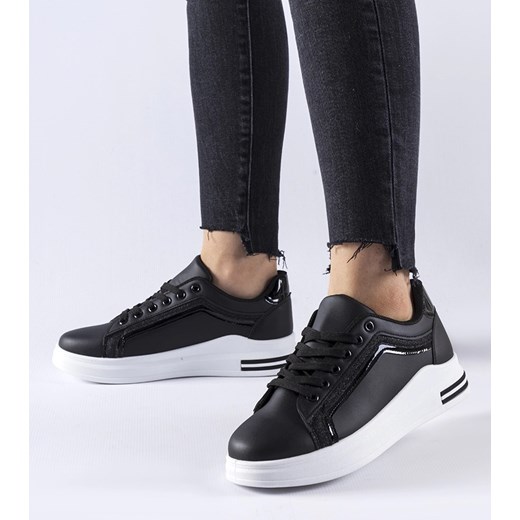 Czarne sneakersy na platformie Mayfield ze sklepu gemre w kategorii Trampki damskie - zdjęcie 169331486