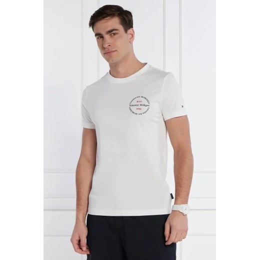 T-shirt męski biały Tommy Hilfiger bawełniany z krótkim rękawem 