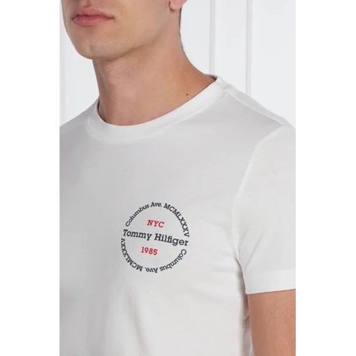 T-shirt męski Tommy Hilfiger na wiosnę bawełniany biały z krótkim rękawem 