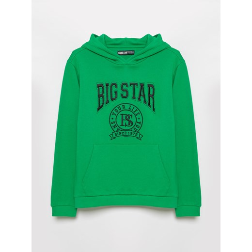 Bluza chłopięca z kapturem z haftem zielona Jefferson 301/ Olalus 301 ze sklepu Big Star w kategorii Bluzy chłopięce - zdjęcie 169336809