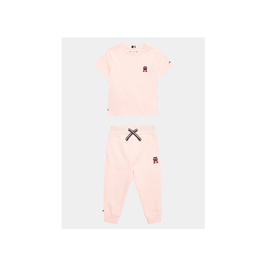Tommy Hilfiger Komplet t-shirt i spodnie KN0KN01641 Różowy Regular Fit ze sklepu MODIVO w kategorii Komplety niemowlęce - zdjęcie 169340346