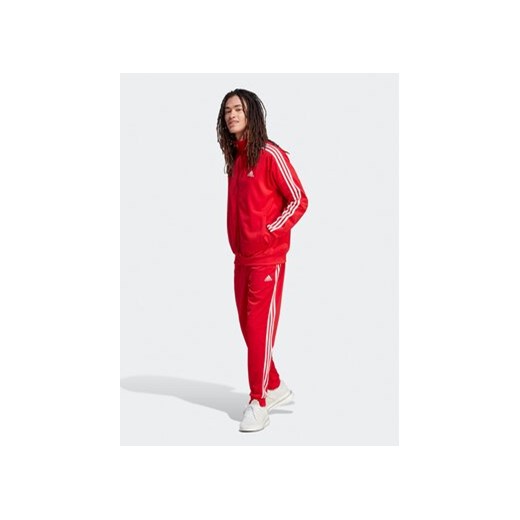 adidas Dres Basic 3-Stripes IJ6056 Czerwony Regular Fit XL okazyjna cena MODIVO