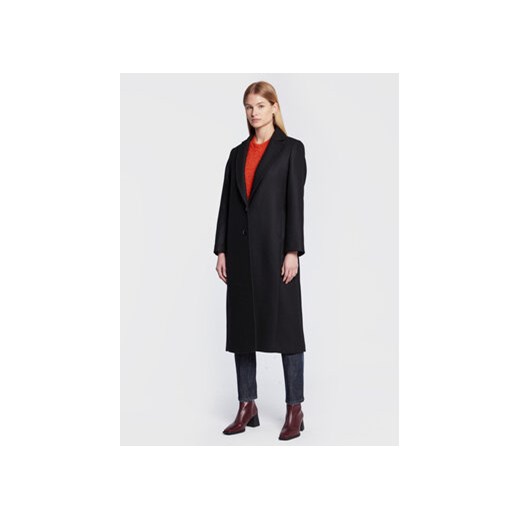 Sisley Płaszcz wełniany 2RATLN01U Czarny Regular Fit ze sklepu MODIVO w kategorii Płaszcze damskie - zdjęcie 169340999