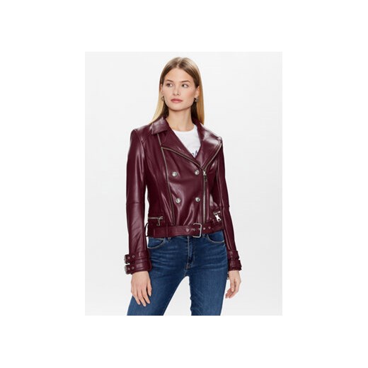 Guess Kurtka z imitacji skóry Olivia W1GL01 R8S32 Bordowy Regular Fit Guess XS MODIVO