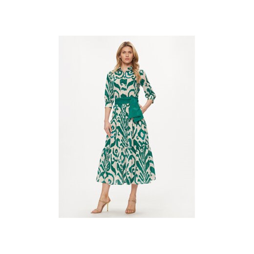 Luisa Spagnoli Sukienka koszulowa Prateria 540700 Zielony Regular Fit ze sklepu MODIVO w kategorii Sukienki - zdjęcie 169341465