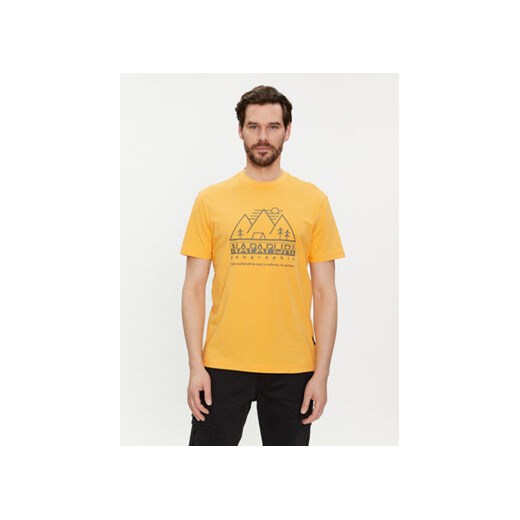 Napapijri T-Shirt S-Faber NP0A4HQE Żółty Regular Fit ze sklepu MODIVO w kategorii T-shirty męskie - zdjęcie 169341766