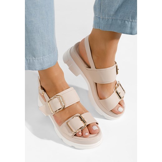 Beżowe sandały na platformie Raphaela ze sklepu Zapatos w kategorii Sandały damskie - zdjęcie 169344558