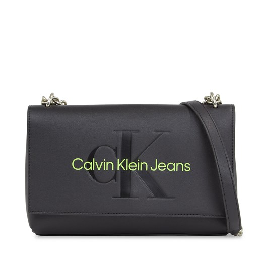 Torebka Calvin Klein Jeans Sculpted Ew Flap Conv25 Mono K60K611866 Black/Dark Juniper 0GX ze sklepu eobuwie.pl w kategorii Listonoszki - zdjęcie 169368047